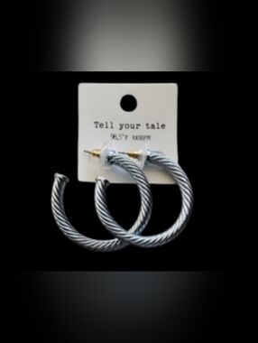 Cable Earrings - Twisted Hoops